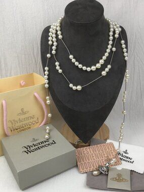 Vivienne Westwood Brooken pearl necklace Silver